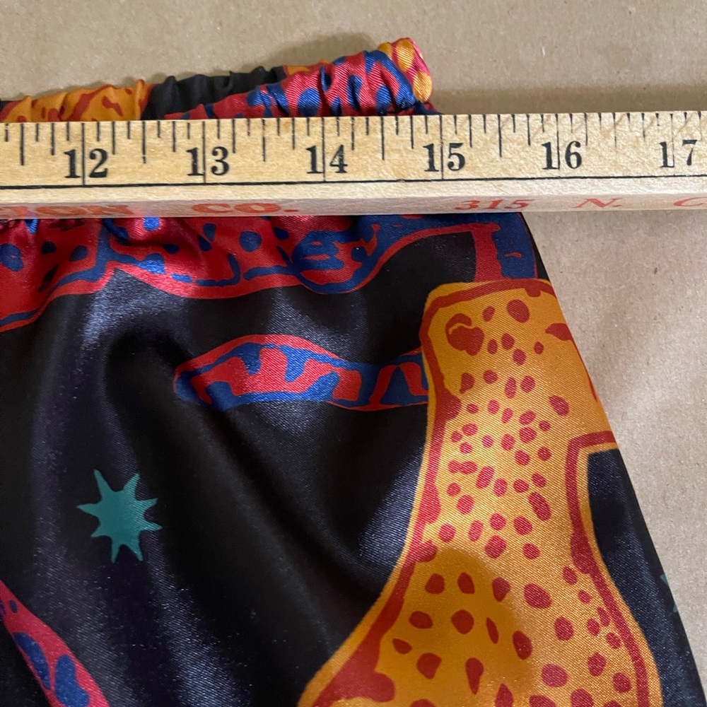 Silky Black Leopard-Print Wide Leg Pajama Pants - Picture 5 of 9